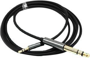 Practical 1.5m 5FT 3.5mm 1/8" Male to 6.35mm 1/4" Male TRS Stereo Audio AUX Cable PC iPod High Performance (1pcs)