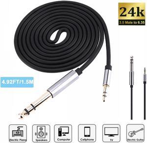 3.5mm Male to 6.35mm TRS Stereo Audio AUX Cable For Amplifier Mixer Cord Adapter practical Fast and safe #20 (1pcs)