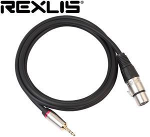 REXLIS 3 Pin Female to Right Angle 1/8 XLR3F to Right angle 3.5 mm TRS for DV camera/ microphone mic (1pcs)