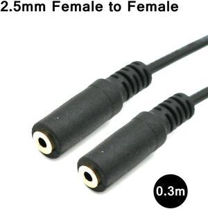 2.5mm 3 Pole Female to 2.5mm 3 Pole Female AUX Auxiliary Audio TRS Adapter Cable Audio Jack Extension Audio AUX Cable Cord (1pcs)