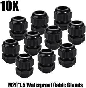 10pcs IP68 TRS Cable Waterproof Washer Cable Gland Plastic Joint Adjustable Connector For Wiring Fixing Device