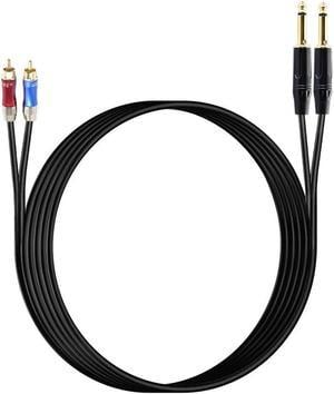 Type Dual RCA to Dual 6.35mm Cable 1/4 inch TRS Jack to Dual RCA Cable Gold Plated 6.35mm to 2 RCA Stereo Audio (1pcs)