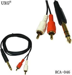 Audio Cable Angled Stereo 6.35mm 1/4 Inch TRS to Dual RCA Female Amplifier Mixing Console 6.35 to 2RCA Cable Hifi (1pcs)