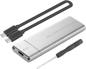 10Gbps USB 3.1 Gen2 to M.2 NVME NGFF PCIe SSD Enclosure NVME M Key to Type C Solid State Drive Adapter Case For NVMe m2 SSD 2280(silver)