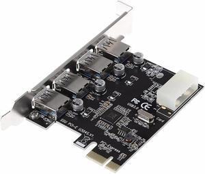 4 Port PCI-E to USB 3.0 HUB PCI Express Expansion Card Adapter 5 Gbps Speed for Desktop Computer