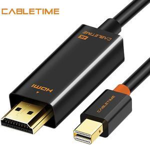 Cabletime Mini DP to HDMI Cable 4K DP to HDMI Adapter HDMI DisplayPort Cable for 2K*4K TV Lenovo Computer MacBook N043