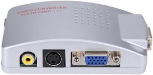 PC Laptop VGA to TV RCA Composite Monitor S-video Signal Adapter Converter Switch Box with USB Power Cable