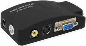 AV to VGA TV Signal Converter Adapter S-video to VGA Switch Conversion for PC Notebook