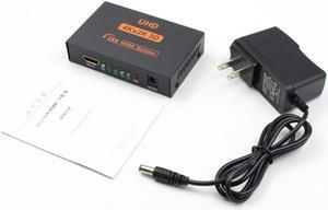 1 In 4 Out Ultra HD 4K 4 Port HDMI Splitter 1x4 Repeater Amplifier 1080P 3D Hub & Power Adapter TV Stick Easy To Operate