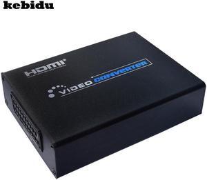 kebidu Scart To HDMI Scaler Box SCART to HDMI Video Audio Converter Adapter 720P 1080P For HD TV DVD Box Earphone EU US Adapter