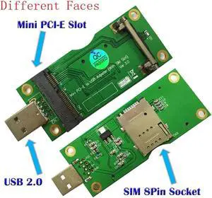 Mini Wireless PCI-E to USB Adapter with SIM 8Pin/ 6Pin Card Slot for WWAN/LTE Module for Desktop/ Embedded System