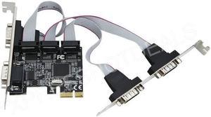 PCI-E 4 Ports RS232 PCI Express DB9 Serial RS232 Com Controller Extender Adapter Card MOSCHIP Chip