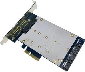 4 SATA III PCI-E X4 Controller Card, RAID Controller SATA3.0 HyperDuo 3 ports SATA 7pin + 1 port SATA 22pin PCIe Card