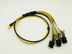 PSU Power Supply Cables PCI e Molex 8pin to 3 PCI e 8 pin 6+2pin PCI Express Internal Power Splitter Ribbon Cable 12AWG+18AWG