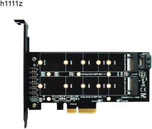 PCIE to M2 Adapter M2 SSD NVME M Key M.2 NGFF B Key SATA Port to PCI Express 3.0 x4 Raiser Card Suppor 2280 2260 2242 2230 22110