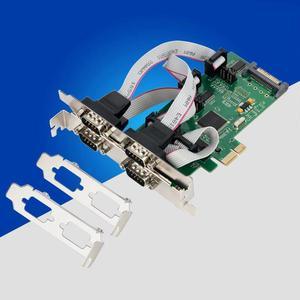 PCI E PCI Express to 4 Port RS232 Serial Card RS 232 Signal COM Card 1pin or 9 feet Power Supply Serial Port DB9 PCIe Controller