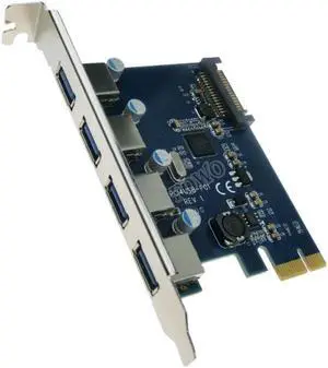 Superspeed 4 Port USB 3.0 PCIe Card USB 3.0 Host Controller 4 x USB3.0 Converter with SATA Power Chip Fresco FL1100