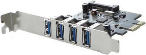 4-Port SuperSpeed USB 3.0 PCI 15-pin SATA Power Connector Express Controller Card Adapter Low Profile