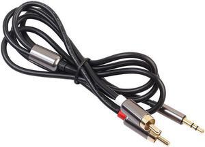 1Pcs 1M 3.5mm Male Jack to 2 RCA Male AUX Analog Stereo Audio Y Adapter Cable Cord TR