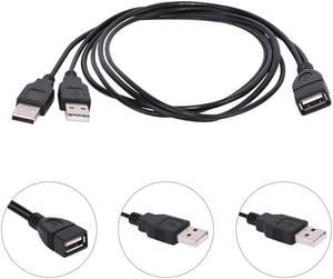 USB 2.0 A Female to 2 Dual USB Male Hub Power Adapter Y Splitter Cable Cord Lead