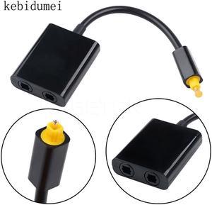 1Pcs kebidumei Mini USB Digital Toslink Optical Fiber Audio 1 to 2 Female Splitter Adapter Micro Usb Cable Accessory