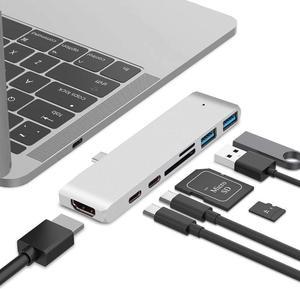 Type C to HDMI 4K Thunderbolt 3 40Gbps SD TF Card Reader 2 Multi USB 3.0 Splitter PD Charging Hub Adapter for Macbook USBC Dock