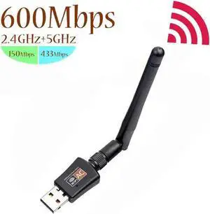 Wireless Adapter WISDUM 600Mbps USB Wifi Adapter for PC Mini 802.11ac Dual Band 2.4G/5G High Gain 2dBi Antenna Wireless Network Adapter Wi-Fi Dongle Adapter Support Windows XP,Win Vista,Win 7,Win 8.1, Wireless Adapter WISDUM 600Mbps USB Wifi Adapter for PC Mini 802.11ac Dual Band 2.4G/5G High Gain 2dBi Antenna Wireless Network Adapter Wi-Fi Dongle Adapter Support Windows XP,Win Vista,Win 7,Win 8.1,