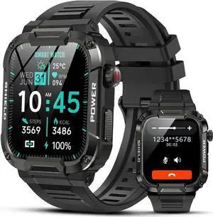 Sport Smart Watch for Men - 1.85 Military Smart Watches IP68 Waterproof Smart Watches with Bluetooth Call Outdoor Tactical Sports Rugged Fitness Tracker Watch for iPhone Android Phones (Black) Sport Smart Watch for Men - 1.85 Military Smart Watches IP68 Waterproof Smart Watches with Bluetooth Call Outdoor Tactical Sports Rugged Fitness Tracker Watch for iPhone Android Phones (Black)