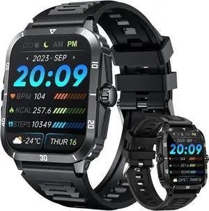 Smartwatch for Men Fitness Smart Watch, 1.96 inch Wrist Watch with Bluetooth Call Answer - Android iOS Compatible Military 3ATM Waterproof 100+ Sports Digital Activity Tracker Heart Rate Sleep Monitor Smartwatch for Men Fitness Smart Watch, 1.96 inch Wrist Watch with Bluetooth Call Answer - Android iOS Compatible Military 3ATM Waterproof 100+ Sports Digital Activity Tracker Heart Rate Sleep Monitor