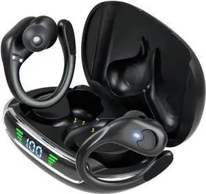 True Wireless Earbuds, Bluetooth 5.3 Headphones 72Hrs Playback Sport Earphones with Earhooks, IPX7 Waterproof Over-Ear Headset Buit-in Mic,LED Display TWS Ear Buds for Workout Sports True Wireless Earbuds, Bluetooth 5.3 Headphones 72Hrs Playback Sport Earphones with Earhooks, IPX7 Waterproof Over-Ear Headset Buit-in Mic,LED Display TWS Ear Buds for Workout Sports