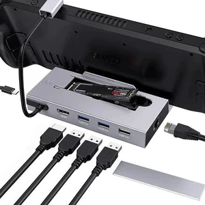 Steam Deck Dock, 7-in-1 Steam Deck Docking Station with M.2 NVME SSD Enclosure, HDMI 2.0 4K @60Hz, PD 100W, 2x USB 3.0, USB 2.0, 1000Mbps Gigabit Ethernet for Steam Deck Accessories Steam Deck Dock, 7-in-1 Steam Deck Docking Station with M.2 NVME SSD Enclosure, HDMI 2.0 4K @60Hz, PD 100W, 2x USB 3.0, USB 2.0, 1000Mbps Gigabit Ethernet for Steam Deck Accessories