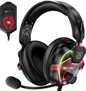 PC Gaming Headset with Mic for PS5 PS4 Xbox, Wired USB Headset with 7.1 Surround Sound, Wired 3.5mm Headphones, RGB Lights PC Gaming Headset with Mic for PS5 PS4 Xbox, Wired USB Headset with 7.1 Surround Sound, Wired 3.5mm Headphones, RGB Lights