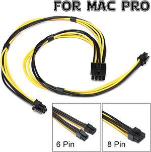 37cm Dual Mini 6 Pin To 8 Pin Male PCI-E Power Cable Graphics Card Power Cord for Mac Pro Video Card Replacement Power Cable
