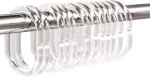 24 pcs Shower Curtain Rings Plastic Shower Curtain Hooks C-Shaped Rings Hook Hanger Bath Drape Loop Clip Glide Bathroom Shower Window Rod (Clear) 24 pcs Shower Curtain Rings Plastic Shower Curtain Hooks C-Shaped Rings Hook Hanger Bath Drape Loop Clip Glide Bathroom Shower Window Rod (Clear)