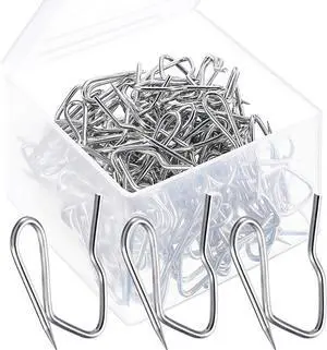 Shappy 120 Pack Drapery Hooks Pins for Curtains, Metal Pinch Pleat Hooks with Clear Box 1.2 Inch for Window Door and Shower Curtain(Silver) Shappy 120 Pack Drapery Hooks Pins for Curtains, Metal Pinch Pleat Hooks with Clear Box 1.2 Inch for Window Door and Shower Curtain(Silver)