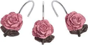 AGPTEK Rose Shower Curtain Hooks, 12 PCS | Anti Rust, Decorative Vintage Resin Rose, For Bathroom, Baby Room, Bedroom, Living Room AGPTEK Rose Shower Curtain Hooks, 12 PCS | Anti Rust, Decorative Vintage Resin Rose, For Bathroom, Baby Room, Bedroom, Living Room