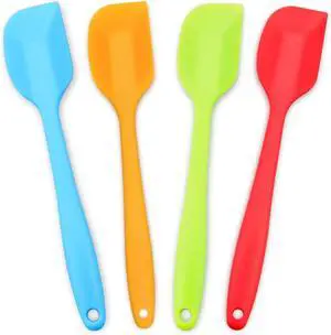 4-Piece Silicone Spatula Set with Stainless Steel Core, Small, Multicolor | Heat-resistant Rubber Spatulas for Jars, Spreading and Scraping, BPA-free Silicone, Dishwasher Safe, Nonstick Cookware 4-Piece Silicone Spatula Set with Stainless Steel Core, Small, Multicolor | Heat-resistant Rubber Spatulas for Jars, Spreading and Scraping, BPA-free Silicone, Dishwasher Safe, Nonstick Cookware
