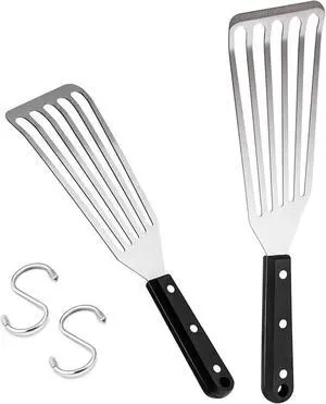HaSteeL 2 Pack Stainless Steel Fish Spatula, Metal Slotted Turner Set, Griddle Grill Spatula for Kitchen Cooking, Flipping, Turning, Frying $ Grilling, Full Tang ABS Handle, DIshwasher Safe HaSteeL 2 Pack Stainless Steel Fish Spatula, Metal Slotted Turner Set, Griddle Grill Spatula for Kitchen Cooking, Flipping, Turning, Frying $ Grilling, Full Tang ABS Handle, DIshwasher Safe