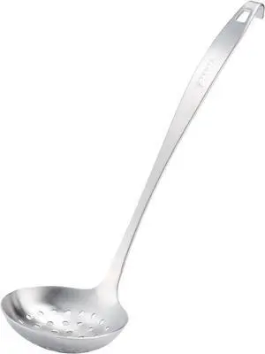 TENTA Kitchen Dia 9CM One Piece Stainless Steel Skimmer/Slotted Spoon/Strainer Ladle with Hook and Hole for Easy Hanging,11.5"x 3.6" TENTA Kitchen Dia 9CM One Piece Stainless Steel Skimmer/Slotted Spoon/Strainer Ladle with Hook and Hole for Easy Hanging,11.5"x 3.6"
