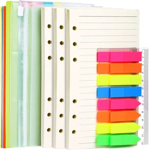 A6 Paper, Planner Inserts for A6 Binder, 6.73"x3.74" Lined Paper, Filler Paper, with Binder Pockets & Dividers, for Refillable Notebook, Journal, Planner Refills A6 Paper, Planner Inserts for A6 Binder, 6.73"x3.74" Lined Paper, Filler Paper, with Binder Pockets & Dividers, for Refillable Notebook, Journal, Planner Refills