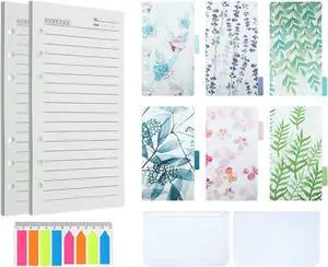 A6 Refill Paper set, 6 Plastic Binder inserts, 2 A6 Lined Refill Paper, 2 Binder Pockets, 160 Index Tabs,6 Holes Refillable Paper for Planner Organizer Notebook Journal (Mori Series) A6 Refill Paper set, 6 Plastic Binder inserts, 2 A6 Lined Refill Paper, 2 Binder Pockets, 160 Index Tabs,6 Holes Refillable Paper for Planner Organizer Notebook Journal (Mori Series)