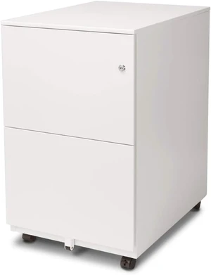 Modern Soho Design 2-Drawer Metal Mobile File Cabinet with Lock Key, Fully Assembled, White Modern Soho Design 2-Drawer Metal Mobile File Cabinet with Lock Key, Fully Assembled, White