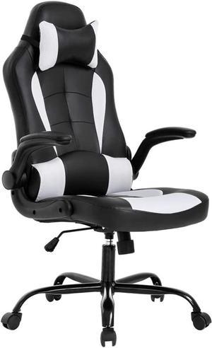 BestOffice Gaming Chair Ergonomic PC Video Game Chair Racing Computer Chair with Lumbar Support Flip Up Arms Headrest PU Leather Executive High Back Chair