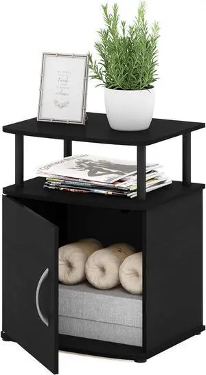 Furinno Jaya End Table, One, Black Wood