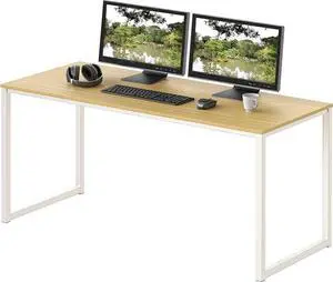 SHW Home Office 48-Inch Computer Desk, White/Oak