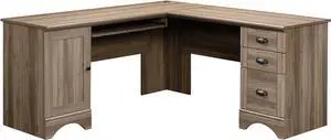 Sauder Harbor View Corner Computer Desk, Salt Oak Finish