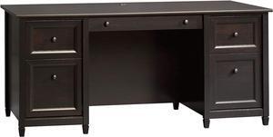 Sauder Edge Water Executive Desk, Estate Black finish