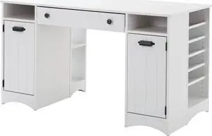 South Shore Artwork Craft Table with Storage, Pure White