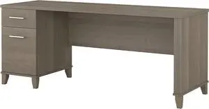 Bush Furniture Somerset 72W Computer Desk with Drawers, Large PC Laptop Table for Home Office in Ash Gray