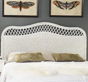 Safavieh Home Collection Sephina White Rattan Headboard (Queen)